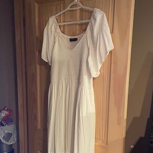 Chic Cream Midi Dress for Women